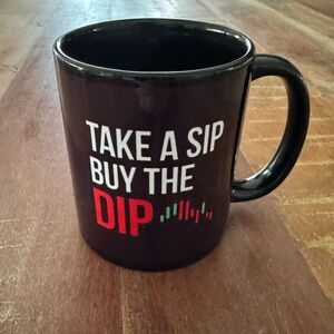 Black Coffee mug cup motivational saying “take a sip by the dip”